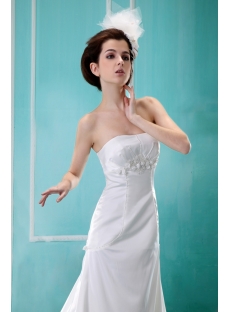 Elegant Simple Maternity Bridal Gown with Train for Spring