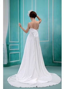 Flowy Straps Floor-Length Chiffon Maternity Wedding Dress for Beach