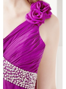 Fuchsia Sexy Pretty Prom Dress with One Shoulder