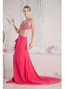 Fuchsia Sexy Prom Dresses 2013 with Train for Summer