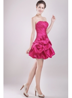 Fuchsia Short 15 Quinceanera Gown Dress with Sweetheart