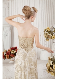 Gold Sequins Evening Dress for Plus Size
