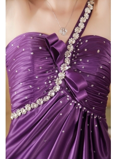 Grape Plus Size Homecoming Dress with One Shoulder
