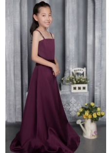 Grape Straps Long Junior Bridesmaid Gown 2835