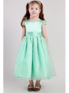 Green Inexpensive Flower Girl Gown 2386
