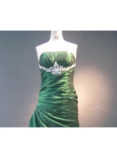 Green Mermaid Trumpet Floor-Length Taffeta Prom Dress 1596