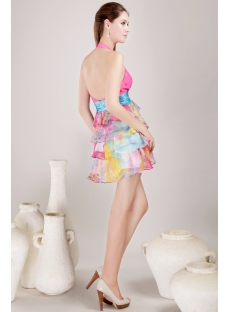 Halter Mini Colorful Homecoming Dress 4485
