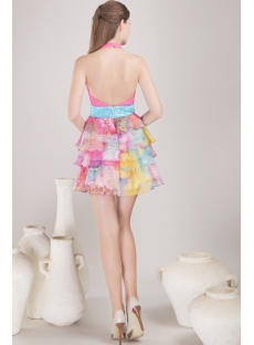 Halter Mini Colorful Homecoming Dress 4485