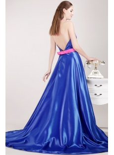 Halter Royal Princess Prom Dress 2013 with Open Back