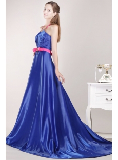 Halter Royal Princess Prom Dress 2013 with Open Back