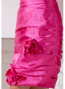 Hot Pink Column Short Homecoming Dress