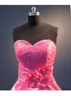 Hot Pink Floor-Length Taffeta Prom Dress 1780