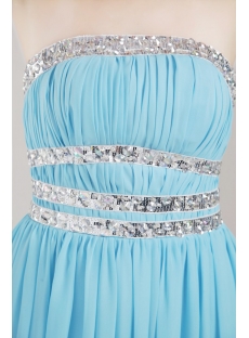 Ice Blue Long Chiffon Party Dress