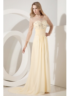 Illusion Long Sleeves Evening Dress for Mother of Groom