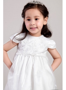 Ivory Baby Doll Style Flower Girl Dresses with Cap Sleeves 2163