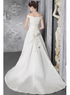 Ivory Off Shoulder Mature Bridal Gown 2842