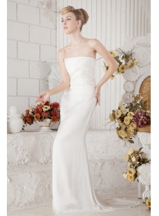Ivory Simple Sheath Bridal Gown for Garden
