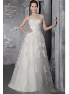 Ivory Strapless Cheap Princess Bridal Gowns 2606