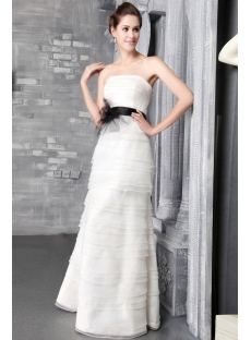 Ivory Strapless Long Garden Wedding Dress 2510