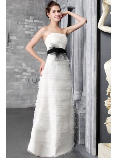 Ivory Strapless Long Garden Wedding Dress 2510