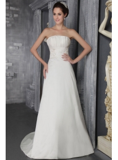 Ivory Strapless Simple Elegant Bridal Gowns 2649