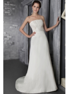 Ivory Strapless Simple Elegant Bridal Gowns 2649