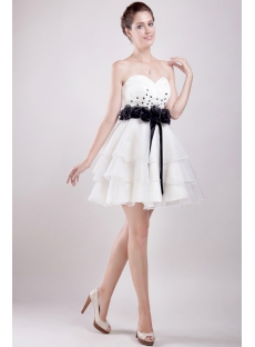 Ivory and Black Short Sweet 16 Dresses Cheap