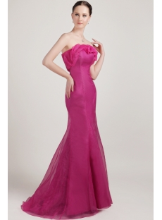 Long Hot Pink Sheath Pretty Prom Dress