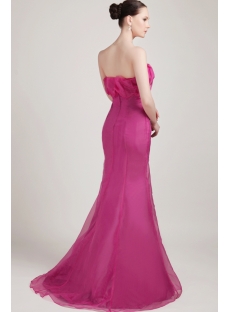 Long Hot Pink Sheath Pretty Prom Dress