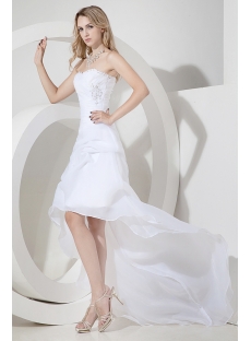 Lovely Beach Bridal Gown with High-low