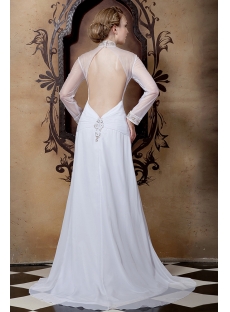 Modest Long Sleeved Wedding Dresses with Open Back