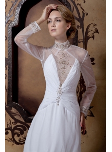 Modest Long Sleeved Wedding Dresses with Open Back