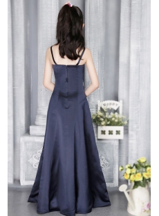 Navy and Ivory Junior Bridesmaid Dresses with Straps 2724