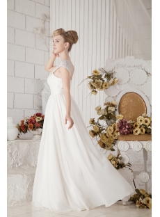 One Shoulder Informal Mature Western Bridal Gown