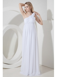 One Shoulder Maternity Wedding Dress with Flowers