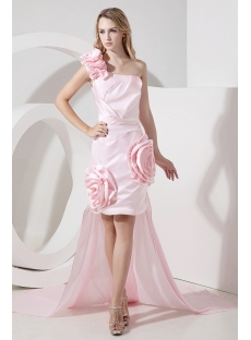 Pink Detachable Skirt Sweet 16 Dresses with One Shoulder