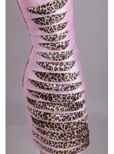 Pink Graduation Dress with Leopard 1243