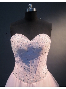 Pink Halter Sleeveless Satin Tulle Quinceanera Dress 1849