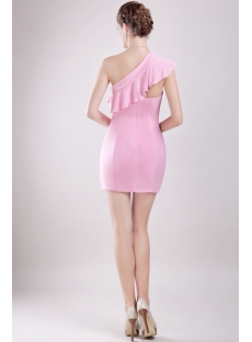 Pink Mini Homecoming Dress with One Shoulder