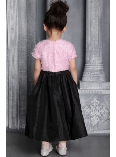 Pink and Black Flower Girl Party Dress 2633