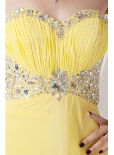 Pretty Long Yellow 2013 Evening Dress with Beading