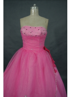 Princess Strapless Floor-Length Organza Cheap Quinceanera Dress 01503