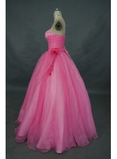 Princess Strapless Floor-Length Organza Cheap Quinceanera Dress 01503