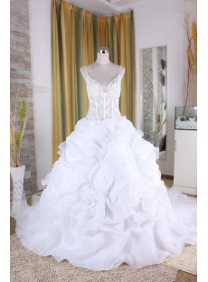 Princess Strapless Long / Floor-Length Satin  Organza 2013 Bridal Gowns 5310