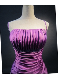 Purple A-Line Floor-Length Satin Prom Dress 5840