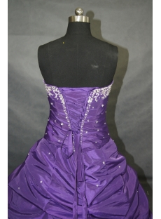 Purple A-Line Strapless Sweetheart Taffeta Plus Size Quinceanera Dress 00117