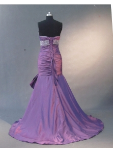 Purple  Mermaid Trumpet Taffeta Prom Dress 1826