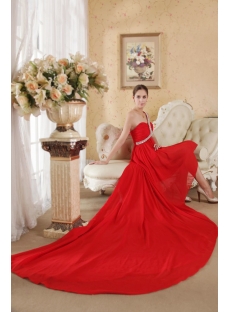 Red High-low Beach Informal Wedding Dress