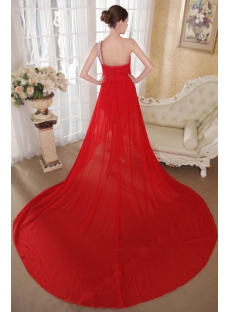 Red High-low Beach Informal Wedding Dress