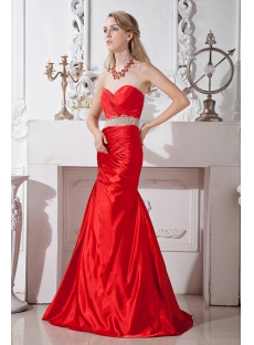 Red Pretty Mermaid Prom Dress Cheap